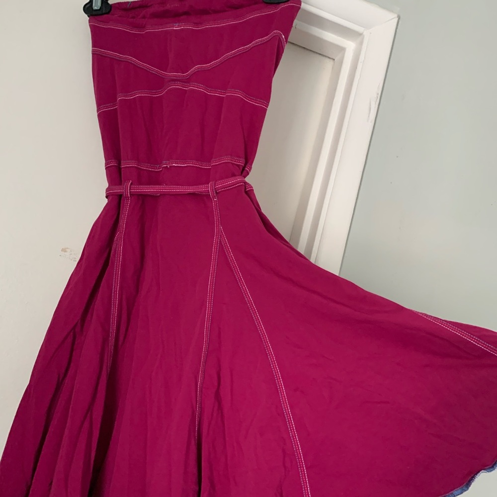 Tube top dress/ purple pink color